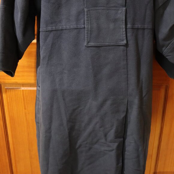 Parachute Canada Vintage Navy High Collar Belted Long Coat Architectural 80s - Picture 13 of 16